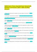 NASM Senior Fitness Specialist Exam Study Guide Questions and Answers &lpar;2024 &sol; 2025&rpar; &lpar;Verified Answers&rpar;