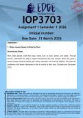  IOP3703 Assignment 1 &lpar;ANSWERS&rpar; Semester 1 2026 - DISTINCTION GUARANTEED