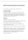 ANCC Practice Questions And Answers