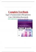 Test Bank Egan's Fundamentals of Respiratory Care 12th Edition by Robert M. Kacmarek , James K. Stoller ISBN:9780323511124 | Complete Guide A+