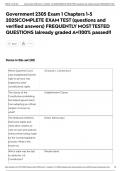 Government 2305 Exam 1 Chapters 1-5 2025&vert;COMPLETE EXAM TEST &lpar;questions and verified answers&rpar; FREQUENTLY MOST TESTED QUESTIONS &vert;already graded A&plus;&vert;100&percnt; passed&excl;&excl;