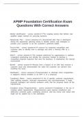 APMP Foundation Certification Exam Questions With Correct Answers