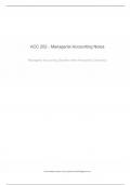 ACC 202 - Managerial Accounting Notes