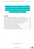 Test Bank For Business Intelligence, Analytics, Data Science, and AI, 5th Edition by Ramesh Sharda, Dursun Delen, Efraim Turban Chapter 1-11 All Included Latest Version