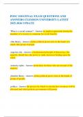  POSC 1010 FINAL EXAM QUESTIONS AND ANSWERS CLEMSON UNIVERSITY LATEST 2025-2026 UPDATE