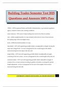 Building Trades Semester Test 2025 Questions and Answers 100&percnt; Pass