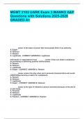 MGMT 2103 UARK Exam 3 MANNO A&P Questions with Solutions 2025-2026 GRADED A&plus;&period;