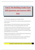 Unit 2&colon; The Building Trades Exam 2025 Questions and Answers 100&percnt; Pass