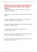NASM Senior Fitness Specialist Exam Study Guide Questions and Answers &lpar;2024 &sol; 2025&rpar; &lpar;Verified Answers&rpar;