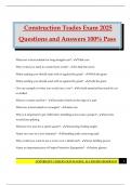 Construction Trades Exam 2025 Questions and Answers 100&percnt; Pass
