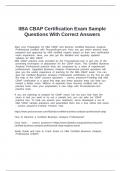 IIBA CBAP Certification Exam Sample Questions With Correct Answers