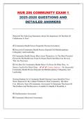 NUR 206 COMMUNITY EXAM 1  2025-2026 QUESTIONS AND  DETAILED ANSWERS