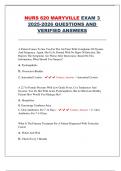 NURS 620 MARYVILLE EXAM 3  2025-2026 QUESTIONS AND  VERIFIED ANSWERS 