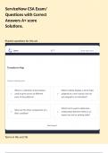 ServiceNow CSA Exam&sol; Questions with Correct Answers A&plus; score Solutions&period;
