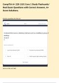 CompTIA A&plus; 220-1101 Core 1 Study Flashcards&sol; Real Exam Questions with Correct Answers&comma; A&plus; Score Solutions&period;