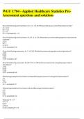 WGU C784 - Applied Healthcare Statistics Pre-Assessment questions and solutions