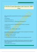 CFI FIA Exam Questions and Answers 100&percnt; Pass