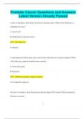 Prostate Cancer Questions and Answers  Latest Version Already Passed
