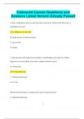 Colorectal Cancer Questions and Answers Latest Version Already Passed