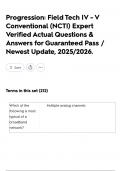 Progression&colon; Field Tech IV - V Conventional &lpar;NCTI&rpar; Expert Verified Actual Questions & Answers for Guaranteed Pass &sol; Newest Update&comma; 2025&sol;2026&period;