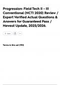 Progression&colon; Field Tech II - III Conventional &lpar;NCTI 2020&rpar; Review &sol; Expert Verified Actual Questions & Answers for Guaranteed Pass &sol; Newest Update&comma; 2025&sol;2026&period;