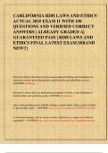 California RDH Laws and Ethics Exam 2025 &ndash; 150 Verified Questions and Answers