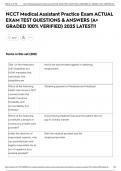 NCCT Medical Assistant Practice Exam ACTUAL EXAM TEST QUESTIONS & ANSWERS &lpar;A&plus; GRADED 100&percnt; VERIFIED&rpar; 2025 LATEST&excl;&excl;