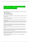 CON 170 Exam 1 Questions with All Correct Answers 