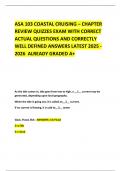 ASA 103 COASTAL CRUISING &ndash; CHAPTER REVIEW QUIZZES EXAM WITH CORRECT ACTUAL QUESTIONS AND CORRECTLY WELL DEFINED ANSWERS LATEST 2025 - 2026  ALREADY GRADED A&plus;