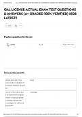 QAL LICENSE ACTUAL EXAM TEST QUESTIONS & ANSWERS &lpar;A&plus; GRADED 100&percnt; VERIFIED&rpar; 2025 LATEST&excl;&excl;