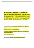 PSYCHOLOGY 255 EXAM 1 &lpar;BOWMAN &rpar; EXAM WITH CORRECT ACTUAL QUESTIONS AND CORRECTLY WELL DEFINED ANSWERS LATEST 2025 - 2026 ALREADY GRADED A&plus;