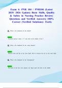 Exam 4&colon; PNR 104 &sol; PNR104 &lpar;Latest 2025&sol; 2026 Update&rpar; Basic Skills&comma; Quality & Safety in Nursing Practice Review&vert; Questions and Verified Answers&vert; 100&percnt; Correct &lpar;Verified Solutions&rpar;- Fortis