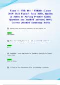 Exam 4&colon; PNR 104 &sol; PNR104 &lpar;Latest 2025&sol; 2026 Update&rpar; Basic Skills&comma; Quality & Safety in Nursing Practice Guide&vert; Questions and Verified Answers&vert; 100&percnt; Correct &lpar;Verified Solutions&rpar;- Fortis
