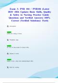 Exam 3&colon; PNR 104 &sol; PNR104 &lpar;Latest 2025&sol; 2026 Update&rpar; Basic Skills&comma; Quality & Safety in Nursing Practice Guide&vert; Questions and Verified Answers&vert; 100&percnt; Correct &lpar;Verified Solutions&rpar;- Fortis