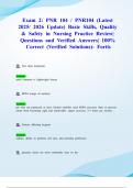Exam 2&colon; PNR 104 &sol; PNR104 &lpar;Latest 2025&sol; 2026 Update&rpar; Basic Skills&comma; Quality & Safety in Nursing Practice Review&vert; Questions and Verified Answers&vert; 100&percnt; Correct &lpar;Verified Solutions&rpar;- Fortis