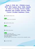 Exam 2&colon; PNR 104 &sol; PNR104 &lpar;Latest 2025&sol; 2026 Update&rpar; Basic Skills&comma; Quality & Safety in Nursing Practice Guide&vert; Questions and Verified Answers&vert; 100&percnt; Correct &lpar;Verified Solutions&rpar;- Fortis