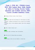 Exam 1&colon; PNR 104 &sol; PNR104 &lpar;Latest 2025&sol; 2026 Update&rpar; Basic Skills&comma; Quality & Safety in Nursing Practice Guide&vert; Questions and Verified Answers&vert; 100&percnt; Correct &lpar;Verified Solutions&rpar;- Fortis
