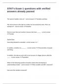 STAT's Exam 1 questions with verified answers already passed