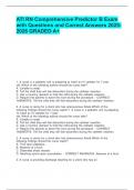 ATI RN Comprehensive Predictor B Exam with Questions and Correct Answers 2025-2026 GRADED A&plus;