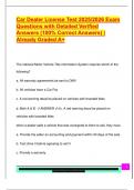 Car Dealer License Test 2025&sol;2026 Exam  Questions with Detailed Verified  Answers &lpar;100&percnt; Correct Answers&rpar; &vert;  Already Graded A&plus; 