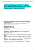 ATI-RN-VATI-COMPREHENSIVE  PREDICTOR EXAM BUNDLE WITH COMPLETE SOLUTIONS