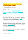 Managerial Economics Final Exam Questions And Answers