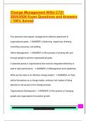 Change Management WGU C721  2025&sol;2026 Exam Questions and Answers  &vert; 100&percnt; Solved