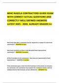 MHIC NASCLA CONTRACTORS GUIDE EXAM WITH CORRECT ACTUAL QUESTIONS AND CORRECTLY WELL DEFINED ANSWERS LATEST 2025 - 2026  ALREADY GRADED A&plus;