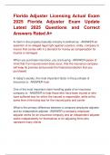 Florida Adjuster Licensing Actual Exam  2025 Florida Adjuster Exam Update  Latest 2025 Questions and Correct  Answers Rated A&plus; 
