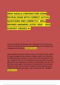 MHIC NASCLA CONTRACTORS EXAM REVIEW EXAM WITH CORRECT ACTUAL QUESTIONS AND CORRECTLY  WELL DEFINED ANSWERS LATEST 2024 &ndash; 2025  ALREADY GRADED A&plus; 
