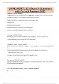 UARK MGMT 2103 Exam 3- Questions with Correct Answers 2025