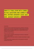 OBHR 317 FINAL EXAM WITH CORRECT ACTUAL QUESTIONS AND CORRECTLY  WELL DEFINED ANSWERS LATEST 2024 &ndash; 2025  ALREADY GRADED A&plus; 