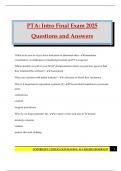 PTA&colon; Intro Final Exam 2025 Questions and Answers
