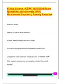 Ethics Course - CSRC 2025&sol;2026 Exam  Questions and Answers 100&percnt;  Guaranteed Success &vert; Already Rated A&plus;